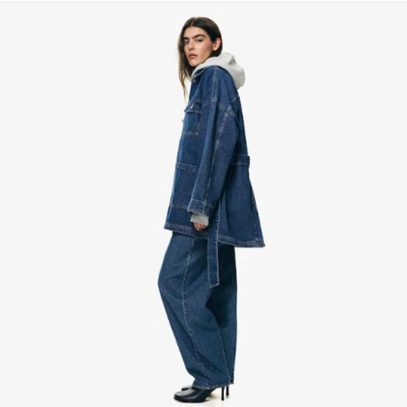 H&M tie waist denim jacket M - Picture 5 of 9